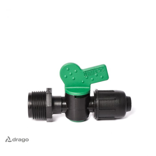 Кран для трубки  QJ PCV M (GZ) 16-3/4" Irritec  Цвет: Черно-Зеленый  фото 3