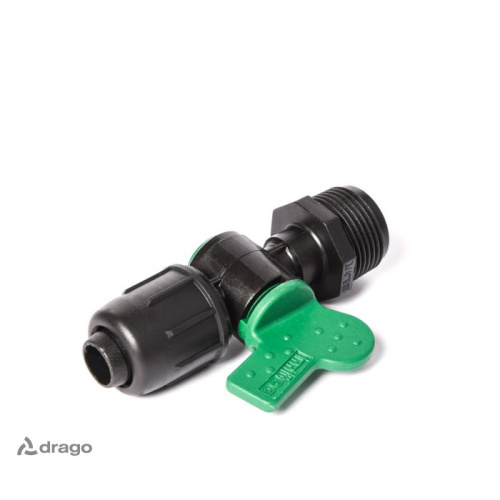 Кран для трубки  QJ PCV M (GZ) 16-3/4" Irritec  Цвет: Черно-Зеленый 